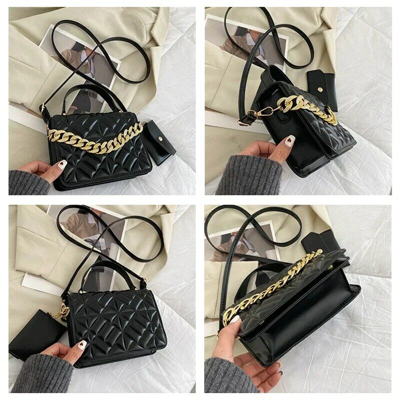 Toub08 Luxus Handtaschen Designer Frauen Umhängetasche Mode Plaid Pu Leder Umhängetaschen mit Geldbörsen