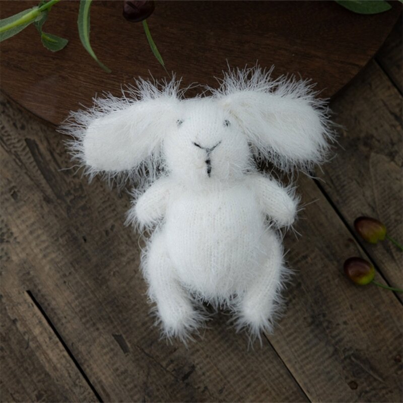Handmade lã coelho fotografia adereços para bebê recém-nascido, animais fofos, estúdio acessório