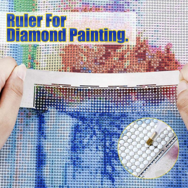 Juego de reglas de dibujo de diamante versátil, Herramienta de sujeción de pintura de diamante, herramientas de pintura de diamante Diy, juego de reglas de acero inoxidable para fácil