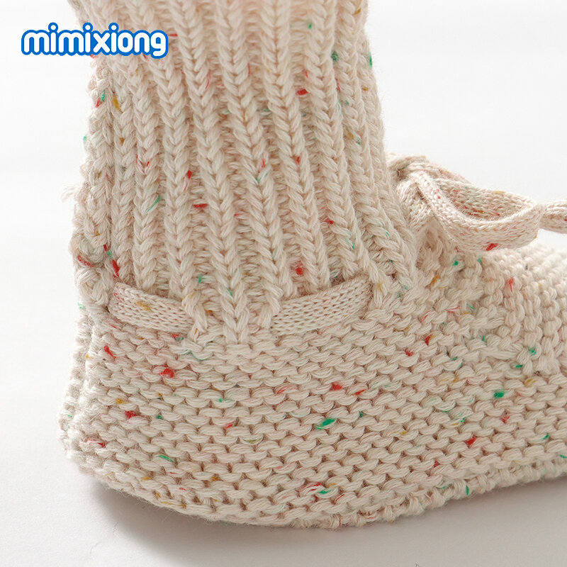 Newborn Indoor Floor Socks Shoes, Bowknot Knit Infant Booties, Pure Color, Fashion Footwear, First, Boys, Girls, Children, 0-18m