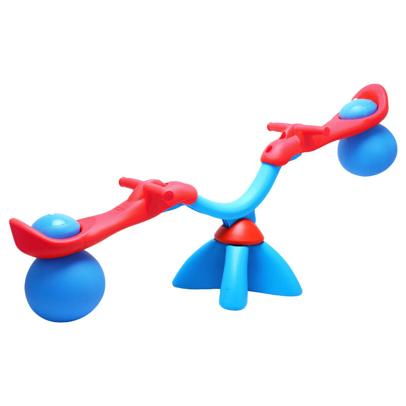 360° Rotatable Balance Seesaw Family Indoor Sense System Elastic Ball Design Seesaw Board Two-person Kids Toy Rocking Horses