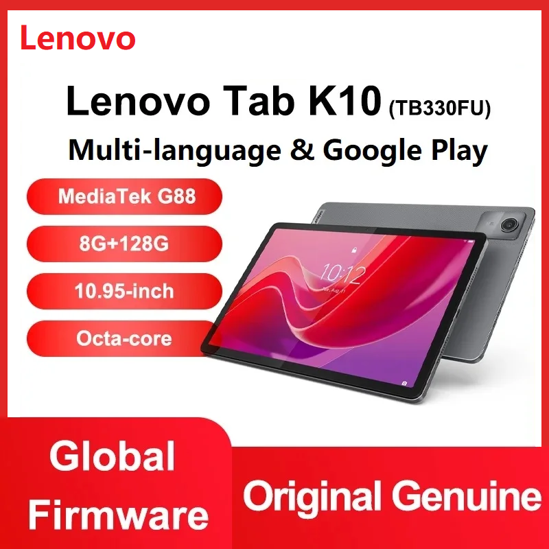 Lenovo-Tablette avec Firmware Global, 8 Go, 128 Go, Version CN, Nouveaux tampons d'origine, Zhaoyang Tab K10, 10.95 ', 90Hz MTK Helio G88, 7040mAh