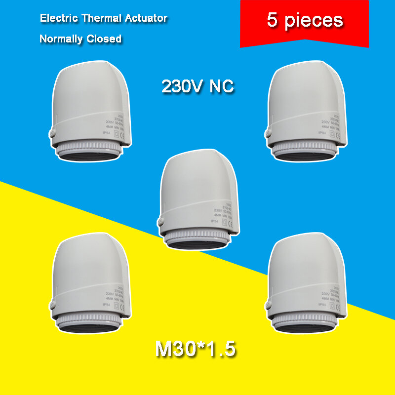 Válvula de calefacción de piso de alta gama CNC AC 230V colector de actuador de calefacción eléctrica para termostato de calefacción de piso