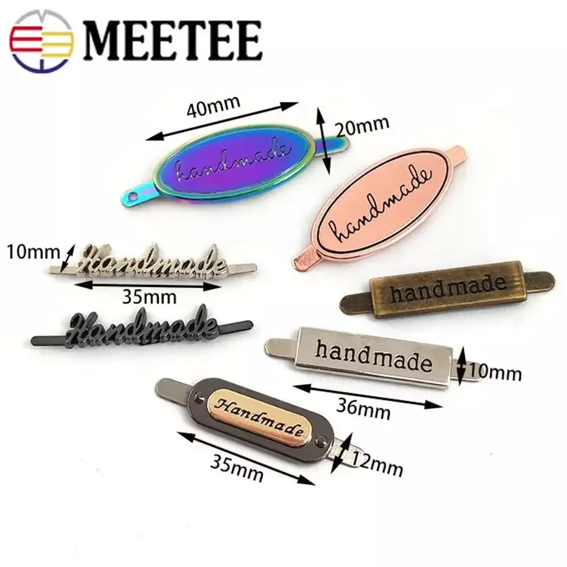 Meetee-Handmade Metal Bag Labels, Pin Buckle, Artesanato Mortise Fecho, Webbing Decoração, Botão Tag, DIY Hardware Acessórios, 10 Pcs, 30Pcs
