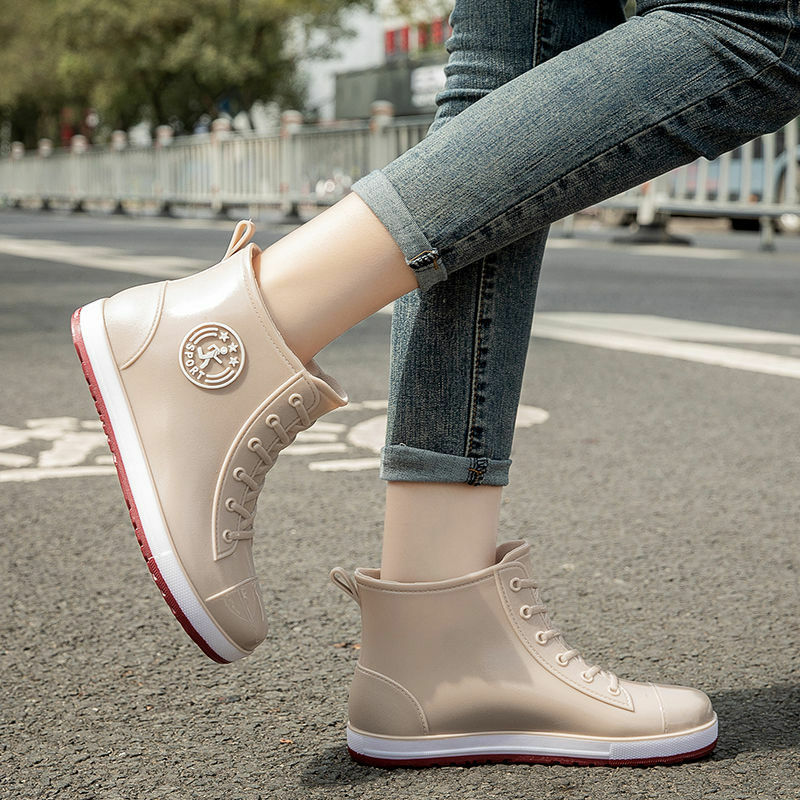 2024 new spring summer ankle rain boots causual outdoor working water shoes Black rubber boots woman for rain galoshes