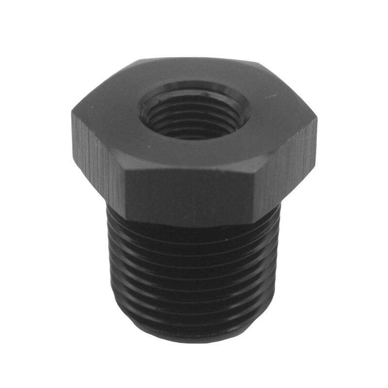 Aluminum Anodized 3/8" NPT to 1/8" NPT Male to Female Straight Adapter Black