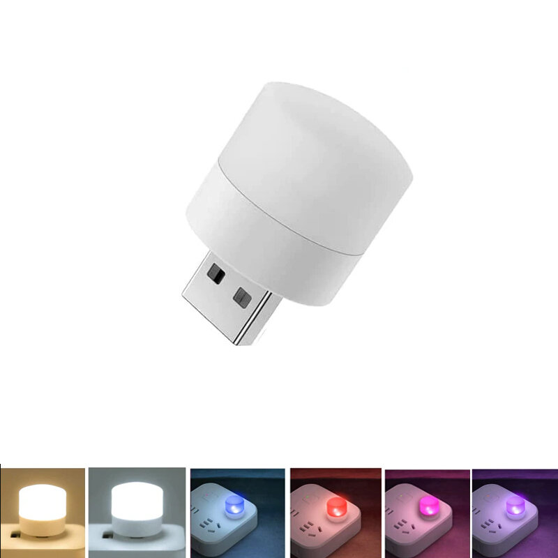 USB Small Night Light Mini LED Light Computer Power Bank Charging USB Book Lights Round Reading Eye Protection Lamps