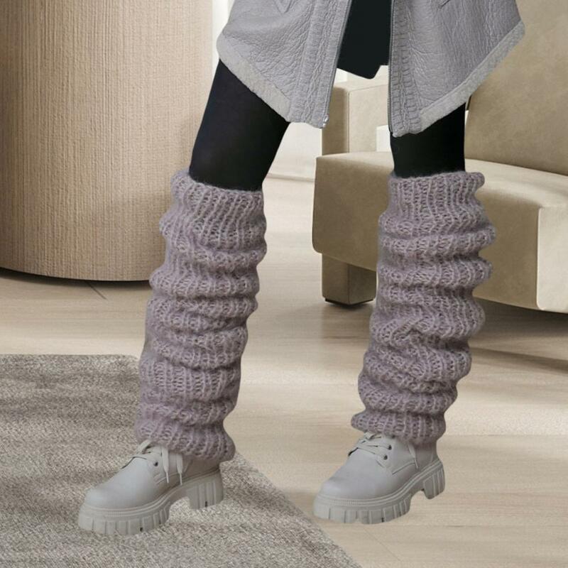 Толстые женские зимние носки, удобные толстые вязаные зимние носки до середины икры с противоскользящим теплым ворсом, теплые гетры, сапоги для Jk для погоды