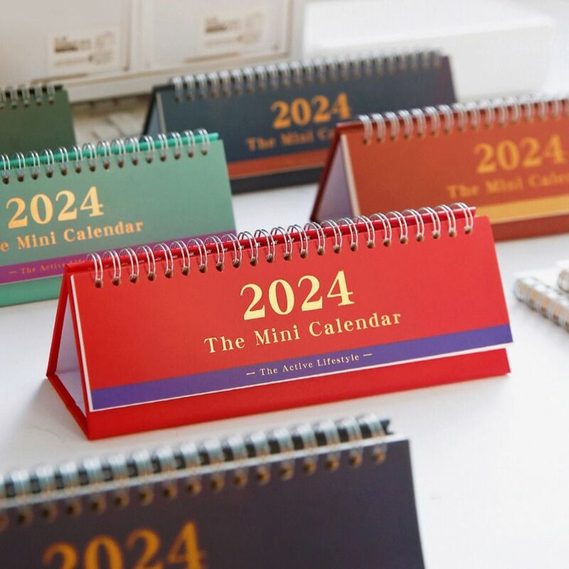 Calendario de escritorio con recordatorio de horario, organizador de Agenda anual, lista de tareas pendientes, visualización de fecha, 2024