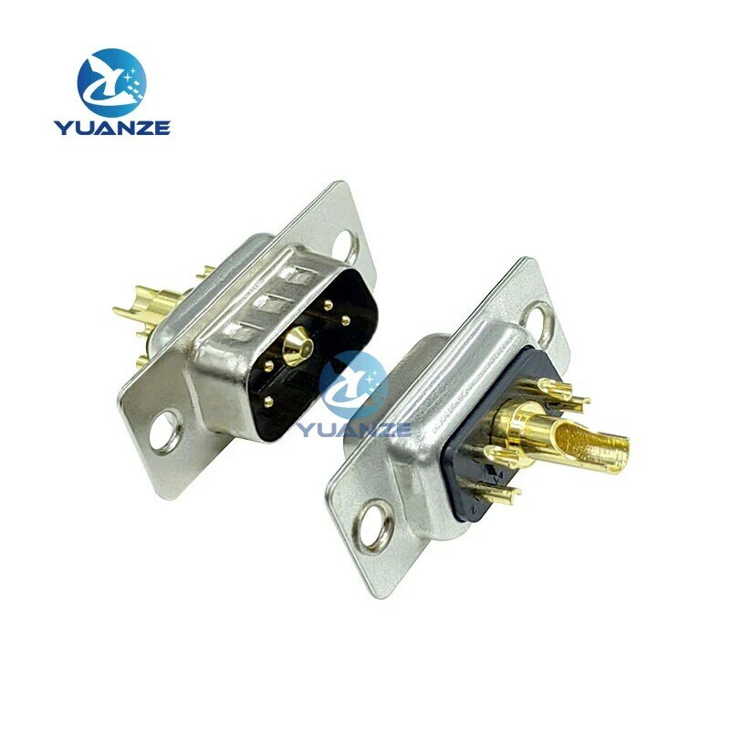 1PCS 5W1 30A 5 PIN Gold plated Male Female high current Connector D-SUB adapter solder type 5pin plug socket Welding high power