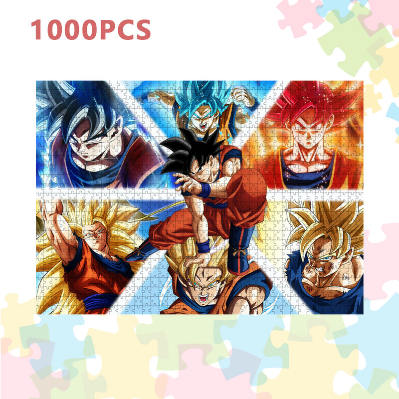 Dragon Ball Jigsaw Puzzle Super Saiyan Cartoon Anime Puzzles for Adult Decompression Toy Child Educational Intellectual Game