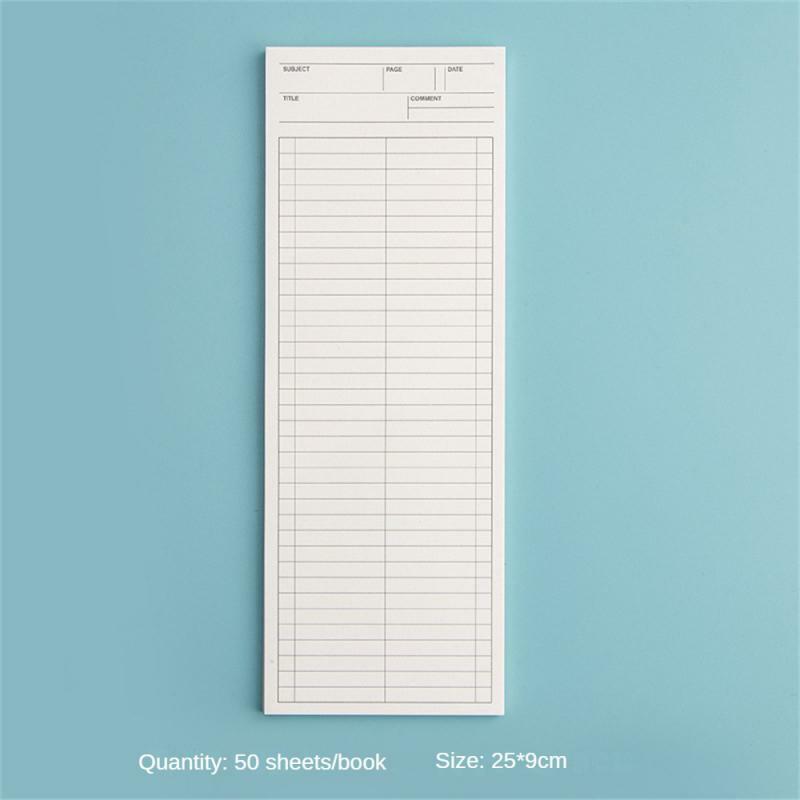 1~8PCS Long Non- Memo Pad Simple New Notepad 50sheets Writing Sheets School Office Memo Pad 9x25cm