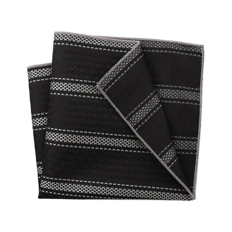 Business Hankie Male Handkerchiefs Polyester Dark Pattern Soft Washable Hankies Chest Towel Pocket Handkerchiefs