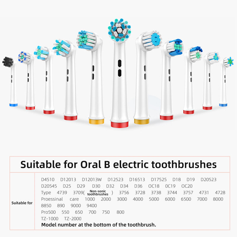Cabeças de substituição escova elétrica para Oral B, 3D Whiteing, Precision Clean, Floss Action, Cross Action, Gum Care, sensível, 4 pcs