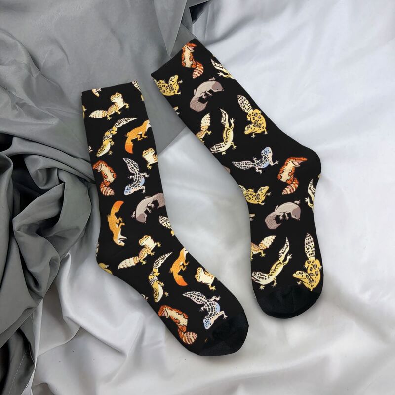 Chub Geckos in Dark 회색 양말, 하라주쿠 하이 퀄리티 스타킹, 사계절 긴 양말 액세서리, 남녀공용 선물