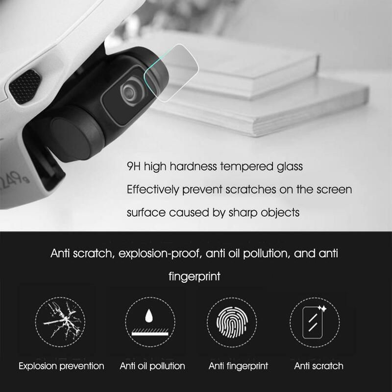 Película protectora de lente de Dron, cámara aérea PTZ, accesorios de película protectora HD para Sunnylife Mini4k/ Mini2/ Mini2se H1W4