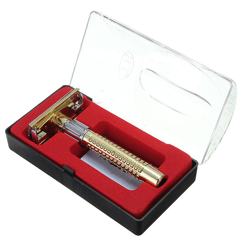 Maquinilla de afeitar Manual para hombre, cuchilla de afeitar Manual de seguridad, con caja de seguridad y doble máquina, 2019, 1 unidad