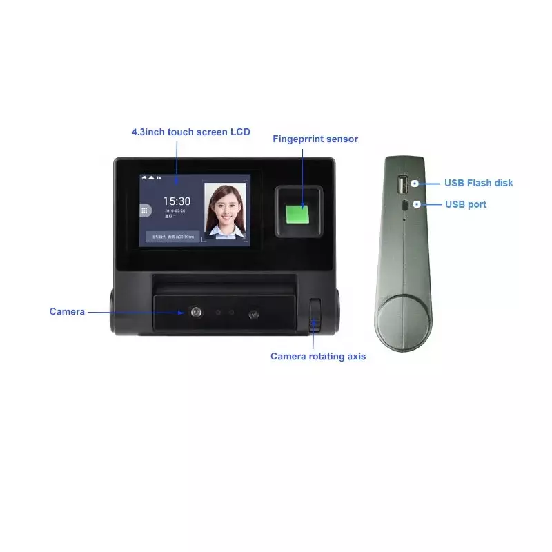 Wholesale Contactless Palm face fingerprint recognition employee time attendance machine with  free SDK software