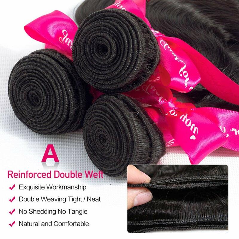Body Wave Bundles Brazilian Hair Weave Bundles 1/3/4 PCS Human Hair Bundles Natural Black 8-28"Remy Hair Extensions 12A