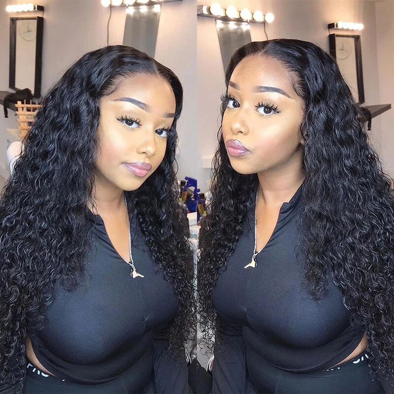 Water Wave Lace Closure Wig Curly Human Hair Wigs For Black Women Human Hair Hd Deep Wave Lace Frontal Wig Brazilian Remy
