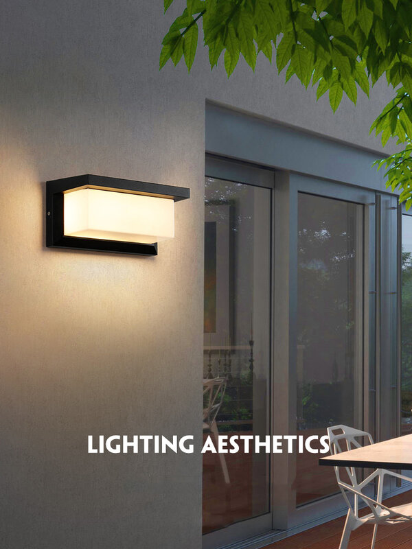 Lampu luar ruangan LED tahan air IP65 lampu dinding Sensor gerak lampu teras AC85-265V lampu taman balkon lampu dinding luar ruangan