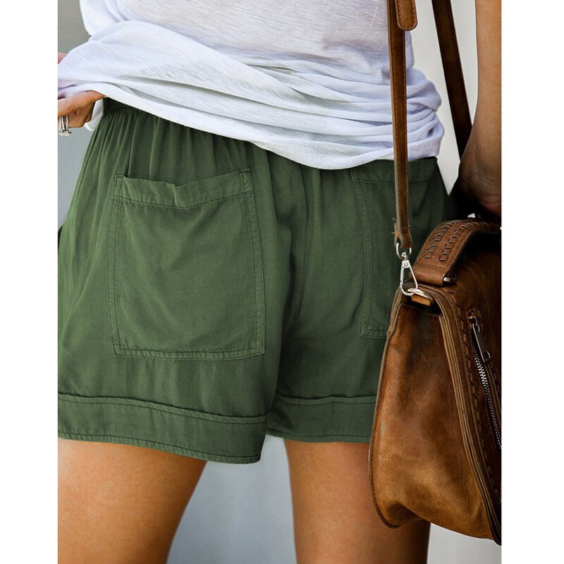 Pantaloncini comodi estivi 2023 pantaloncini Casual moda con coulisse elasticizzati solidi da donna pantaloncini larghi a vita alta per pantaloni da ragazza