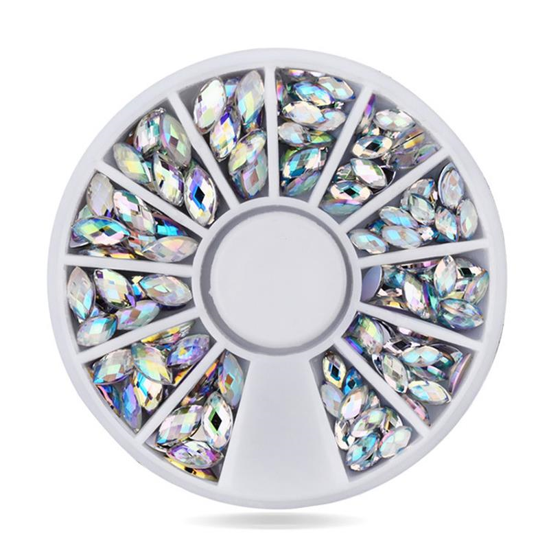 Diamantes de imitación acrílicos AB de 2mm/3mm/4mm/5mm para decoración de uñas, accesorios para manicura