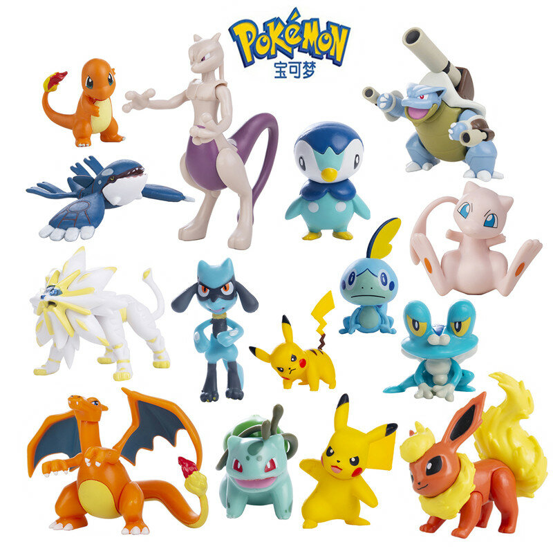 Figurine de dessin animé Pokemon Pikachu, Eevee, Charizard, Mewtwo, modèle de Collection, monstre de poche, jouets d'action, anniversaire pour enfants