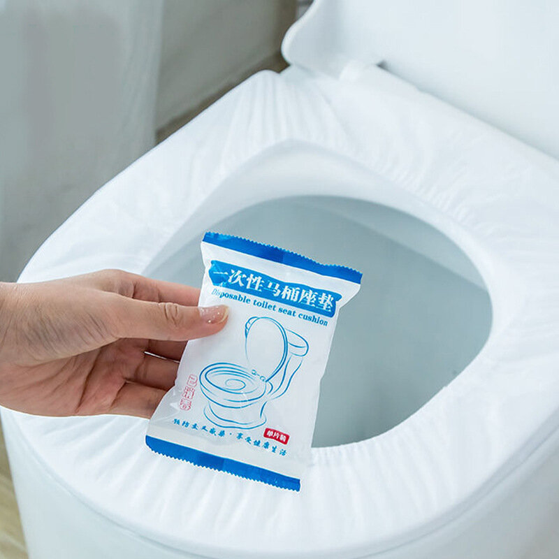 휴대용 일회용 변기 쿠션 도매 WC 부직포 코튼 여행 호텔 가정용 화장실 커버 방수 싱글 팩