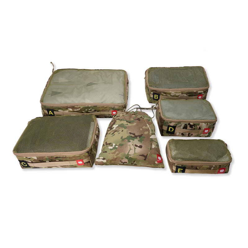 MAUHOSO-Juego de 6 cubos de embalaje, cubos de compresión para maletas, equipaje (Multicam)