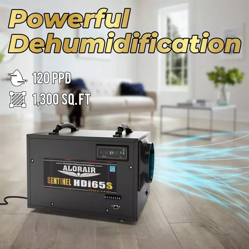 ALORAIR 120 PPD Commercial Dehumidifiers with Pump and Hose, Crawl Space Basement Dehumidifier, Industry Water Damage Unit, Comp