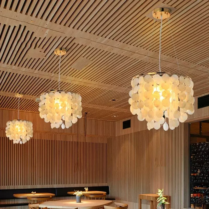 Moderne Led Kroonluchter Lampjes Shell Hanglampen Goud Chroom Wit Living Dinning Room Hotelhal Creativiteit Luxe Hanglamp