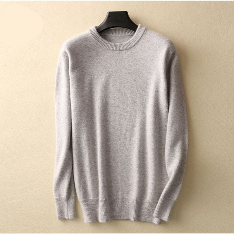 Pulôver grosso misturado de cashmere masculino, camisa de algodão, suéteres de malha para outono e inverno, 2023
