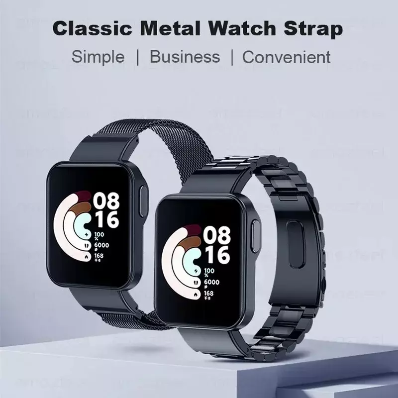 Металлический ремешок из нержавеющей стали для Xiaomi Redmi Watch 2 Lite, ремешок для браслета Xiaomi Mi Watch Lite, ремешок для часов POCO