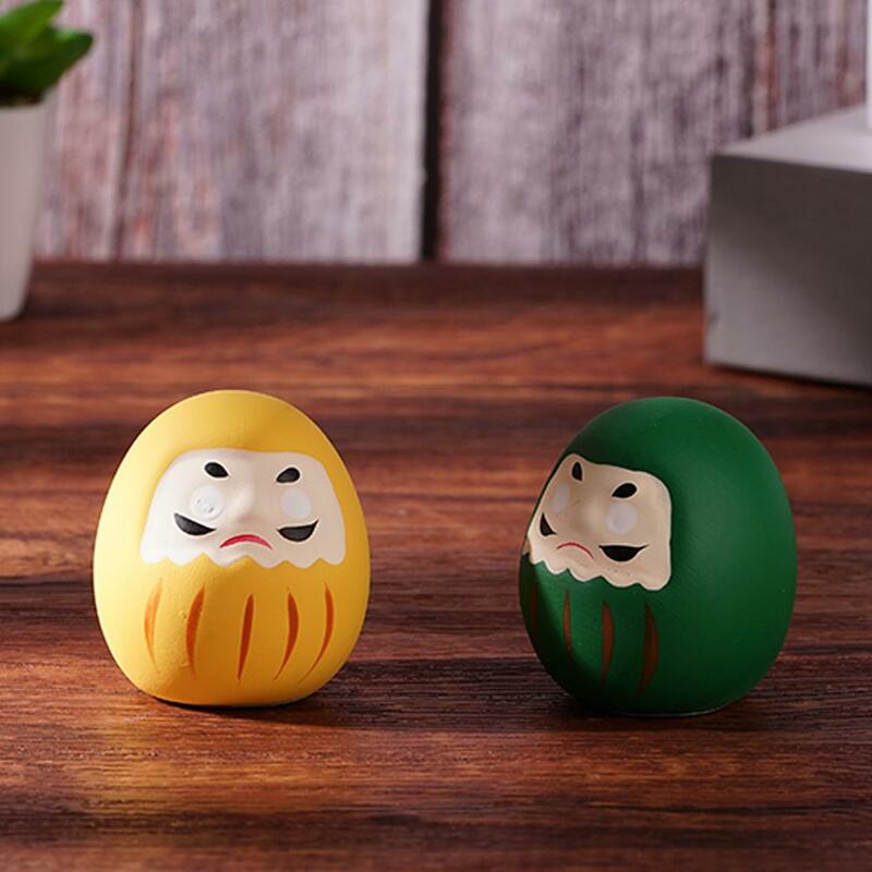 Japanese Ceramic Daruma Doll Crafts Lucky Charm Fortune Ornament Landscape Home Decor Accessories Gifts Living Room Decoration