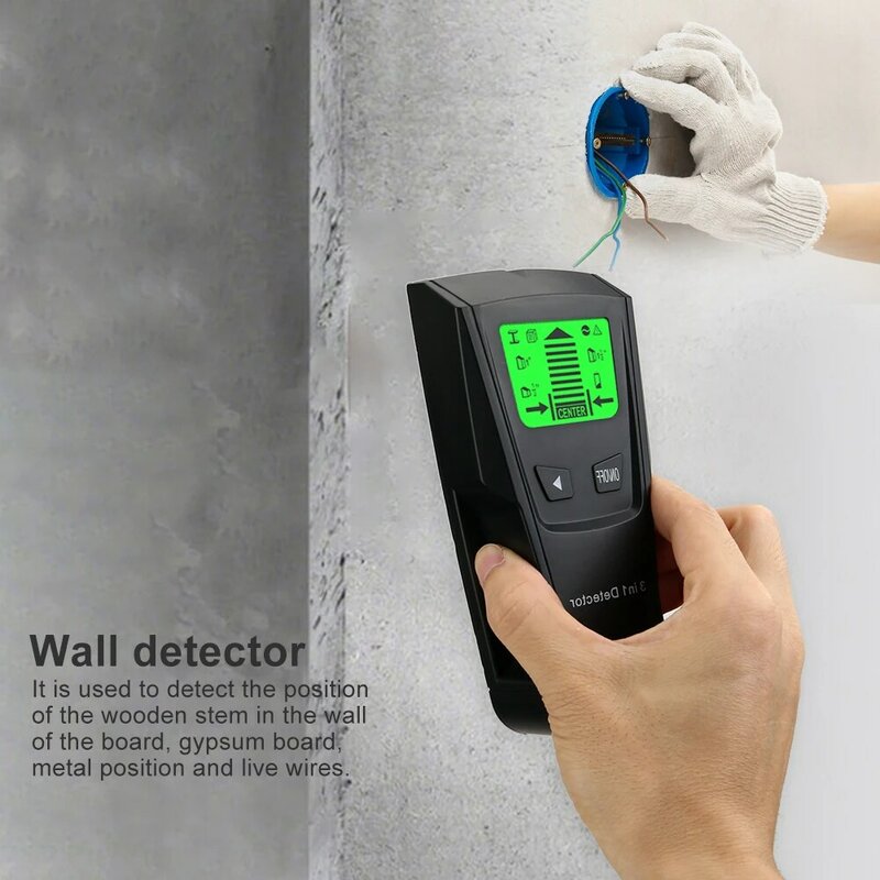 3 In 1 Handheld Professionelle Tiefe Metall Detektor Pinpointer Stud Finder Wand Scanner Sensor für Draht Erkennen Metall Suchende