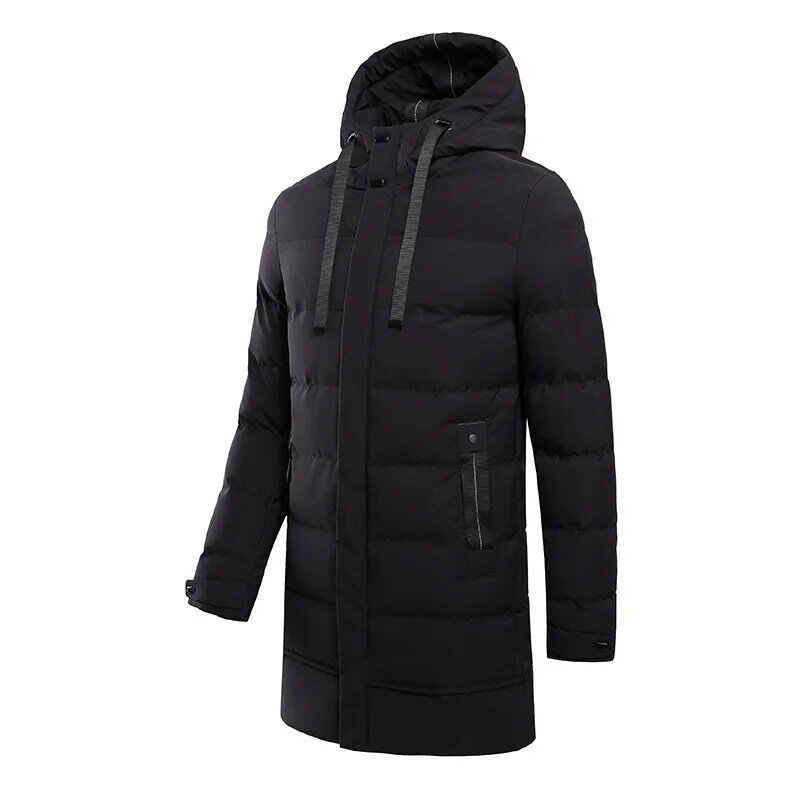 Winter Thick Warm Jacket Men Oversized Long Cotton Parka Puffer Outwear Coats Streetweare Male Down Jacket Solid Color Clothing