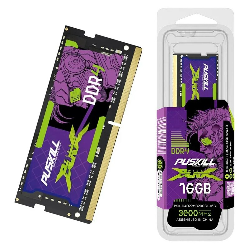 PUSKILL Killblade-Memoria RAM SODIMM para portátil, Ddr4, 32gb, 16gb, 8gb, 1,2 V, 3200mhz, 2666mhz, 260 pines