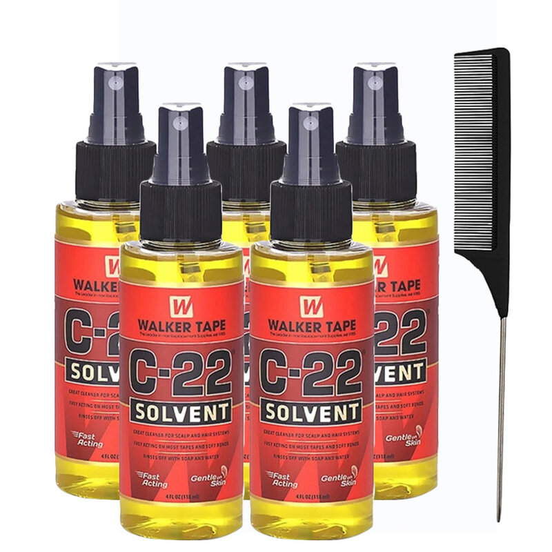 Cinta adhesiva para Andador de C-22, removedor de adhesivos solventes para pelucas de encaje, tupé, cinta de doble cara fuerte, 4FL.OZ(118ml)