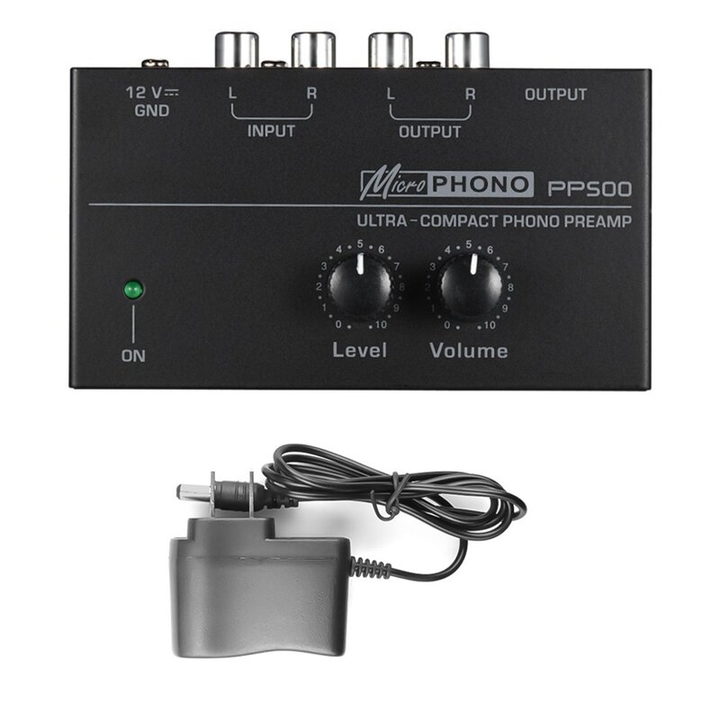 Ultra-Compact Phono Voorversterker PP500 Met Bass Treble Balans Volume Aanpassing Pre-Amp Draaitafel Preamplificador Us Plug