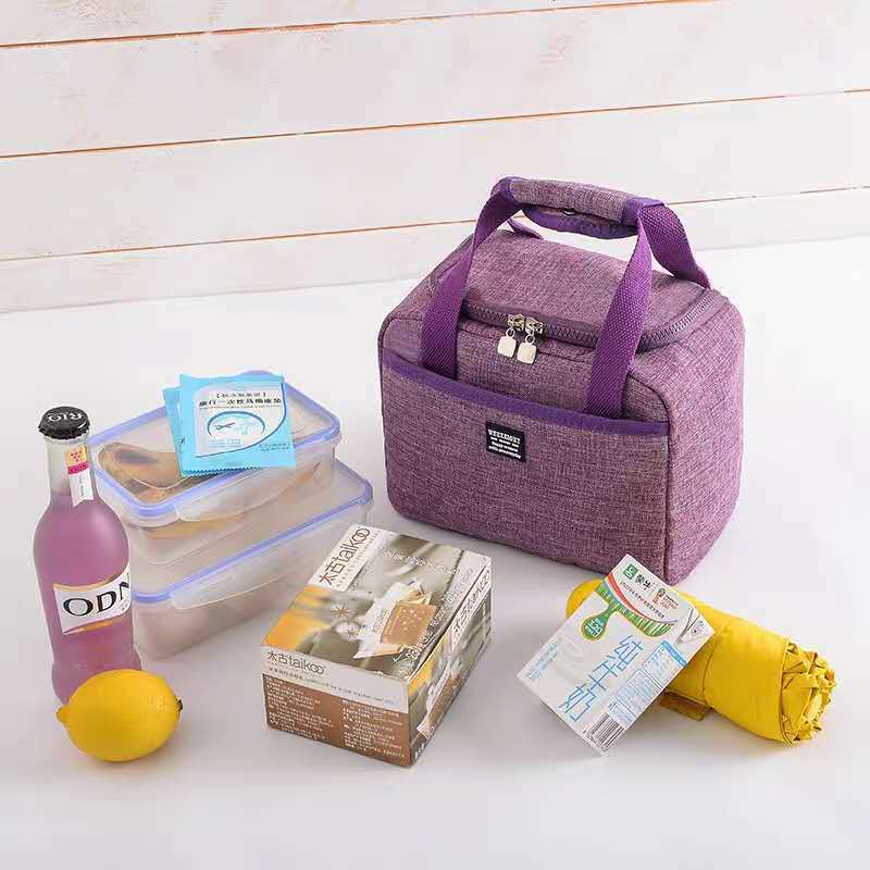 SANNE 5L Solid Color Portable Cooler Bag Insulated Portable Bento Box Thickened Waterproof Oxford Cloth Thermal Picnic Lunch Bag