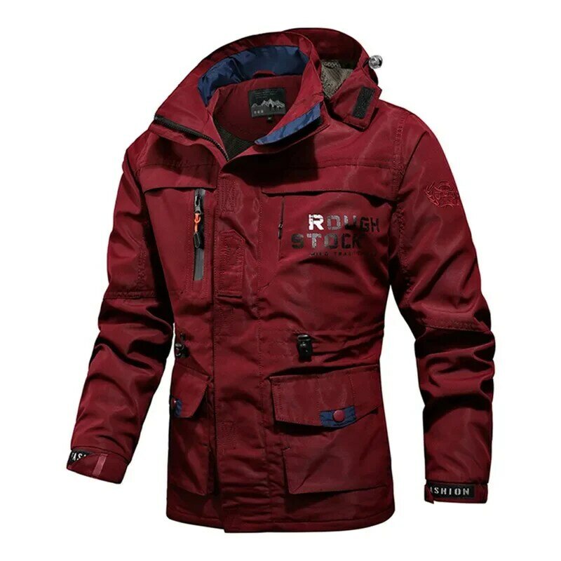 Jaket bertudung untuk pria, jaket militer luar ruangan tahan angin tipis musim semi musim gugur, jaket Hiking berkualitas, mantel penahan angin pria 5X