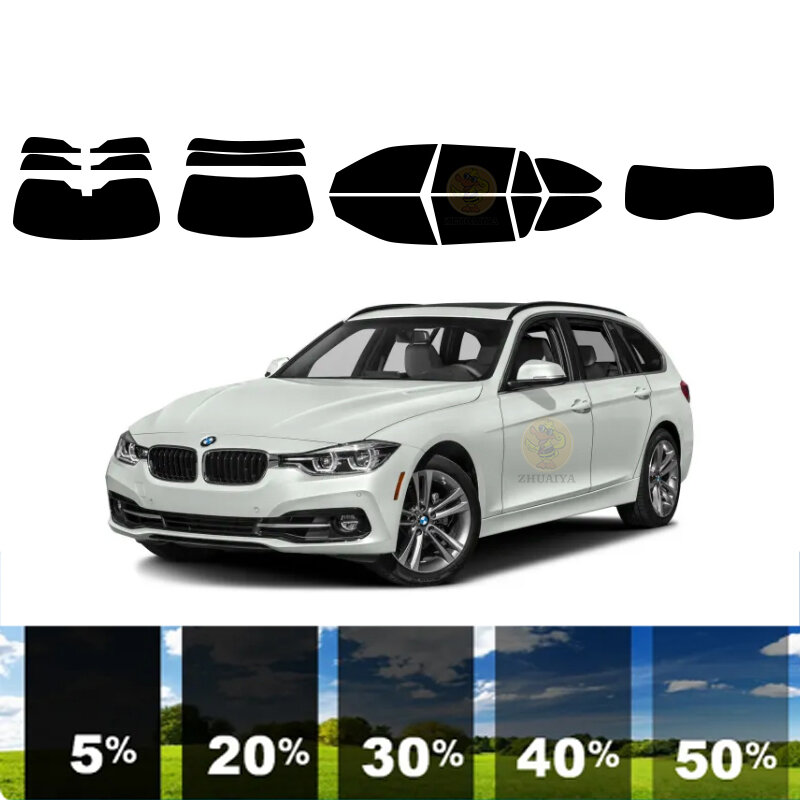 แผ่นฟิล์มกันความร้อนสำหรับรถยนต์100% uvr 5%-70% VLT แผ่นคาร์บอนที่มีฉนวนกันความร้อนสำหรับ BMW 3 Series 4 DR Wagon 2014-2018