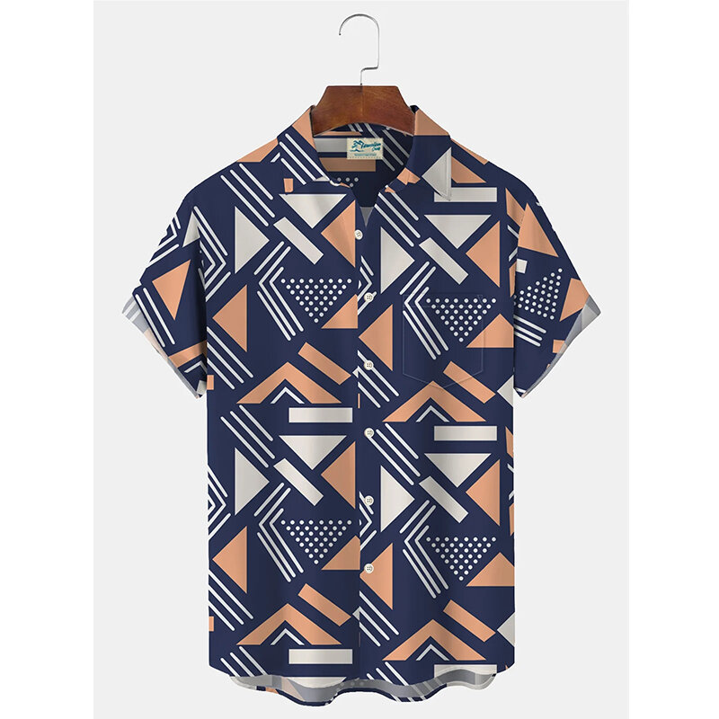 Camisas havaianas de manga curta masculina, folhas, estampa 3D, tops para festas, camisa grande para homens, blusa Harajuku, roupa de lapela