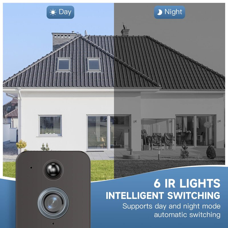 Inteligentny dom T6 bezprzewodowa kamera wideodzwonek WiFi cyfrowy dzwonek do drzwi zewnętrznych domofon HD noktowizor ochronny zabezpieczający Aiwit