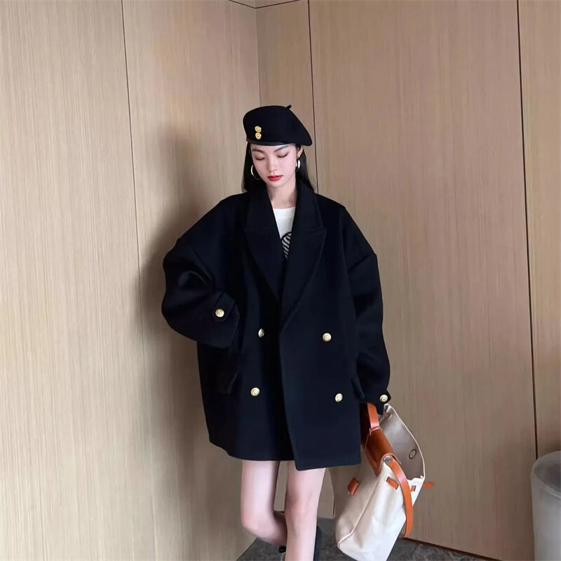High Quality And Niche Woolen Suit Jacket For Women In Autumn And Winter Large Size Medium Length Woolen Suit For Commuting P246