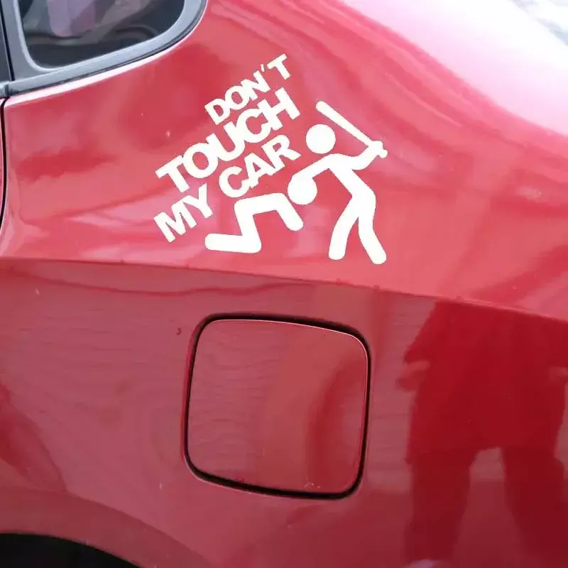 Personality  Don't Touch My Car Funny Car Scratch Sticker with Pictures Delicate Vinyl Sticker, 10cm