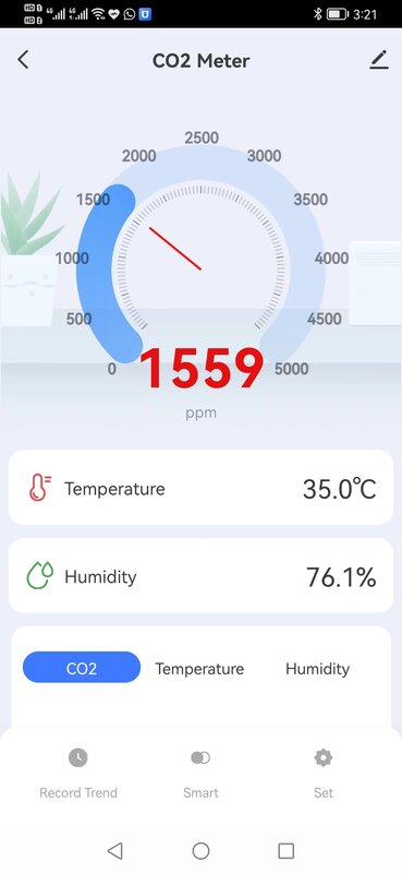 4.0 inches color screen NDIR Sensor CO2 meter desktop carbon dioxide meter 2600mAh battery duration MCU Smart control