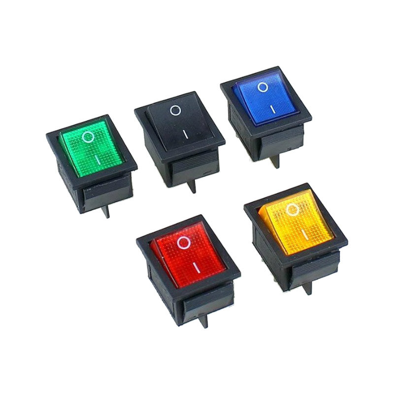 Waterproof Rocker Switch With Light 4 Pins 6Pin ON/OFF Seal Switch 220V Red Black Lighting 16A Car Boat Button With LED Light