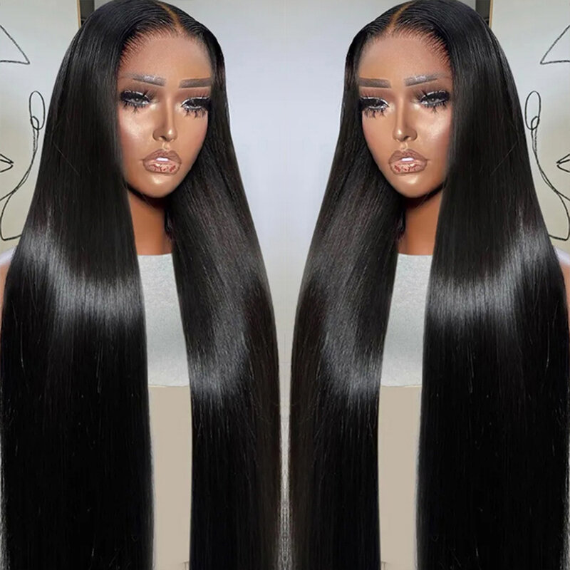 Brazilian Wig Transparent Pre Cut Lace No Glue Pre Bleached Knots For Women Bone Straight 7x5 Lace Closure 13x4 Lace Front